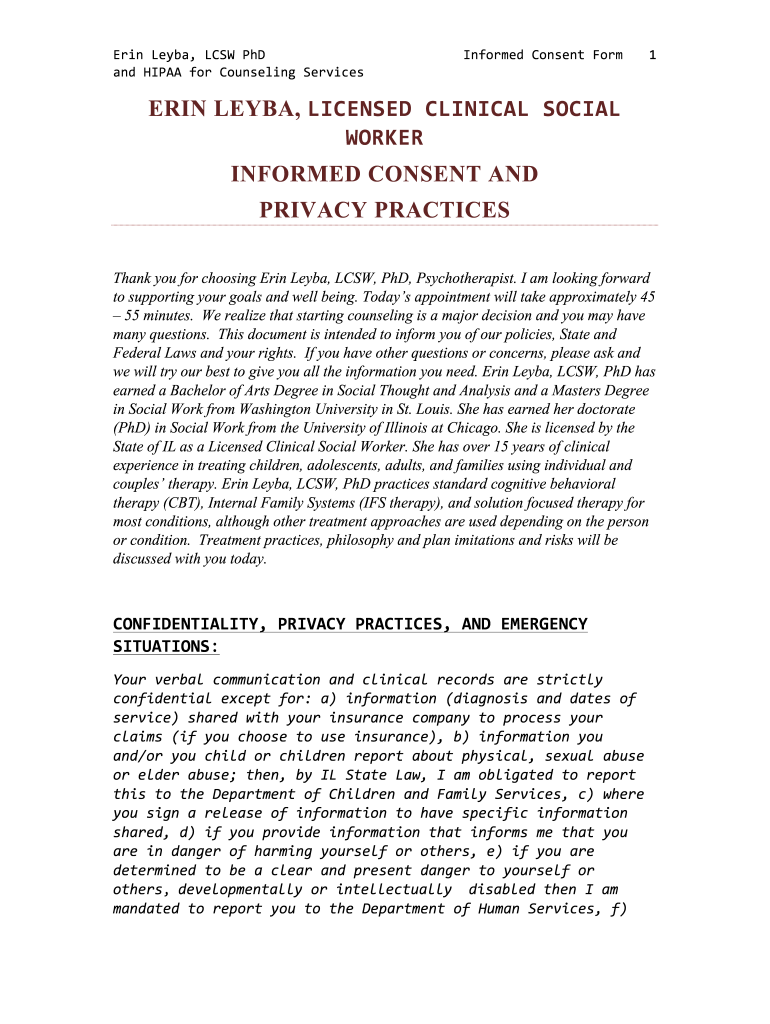 Informed Consent HIPAA EL DOC