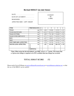 Revised HiMAT No Stair Items  Form