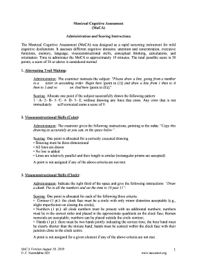 Montreal Cognitive Assessment  Form