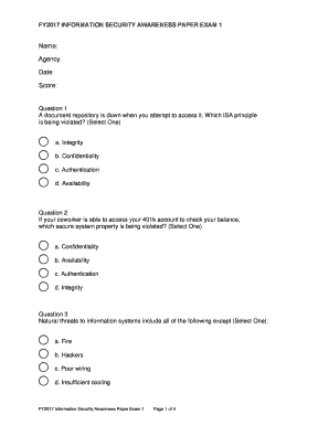 Usda Information Security Awareness Training Answers - Fill Out and