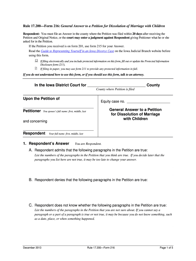 Iowa Form 216