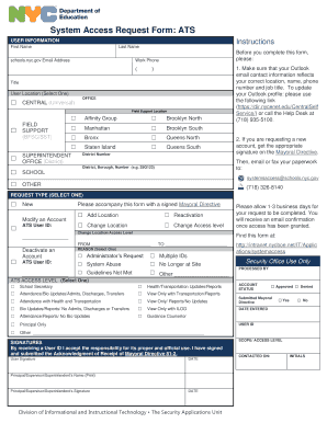 System Access Request Form ATS