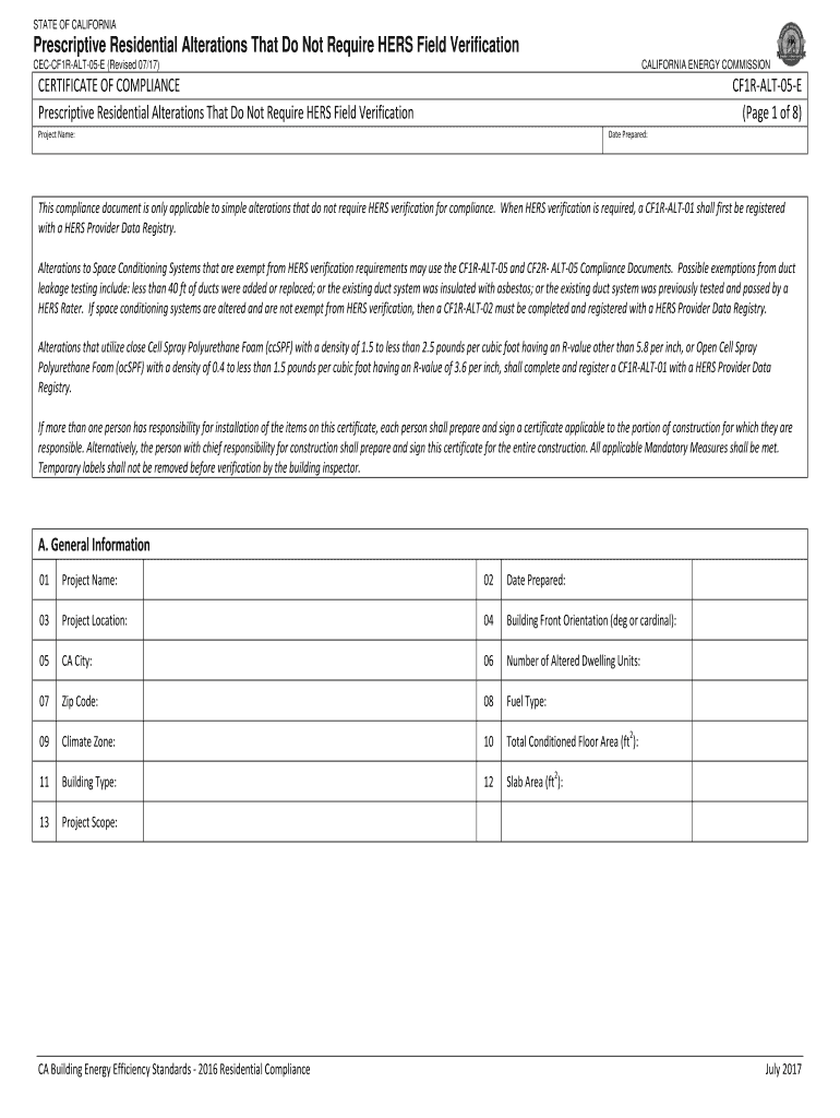  California Energy Commission Cf1r Alt 05 E 2016-2024