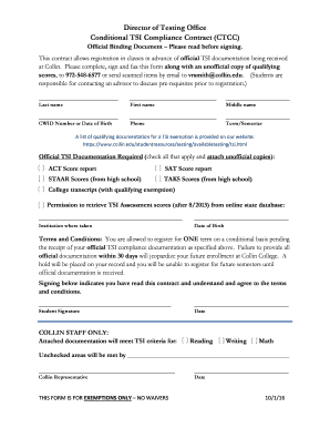  Conditional TSI Compliance Contract Suggested Collin 2018