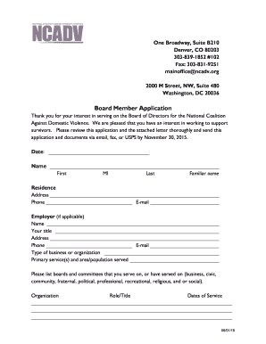 Board Member Application  Form