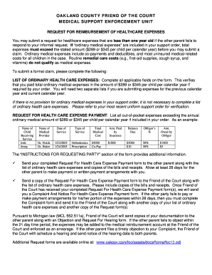 OAKLAND COUNTY FRIEND of the COURT  Form