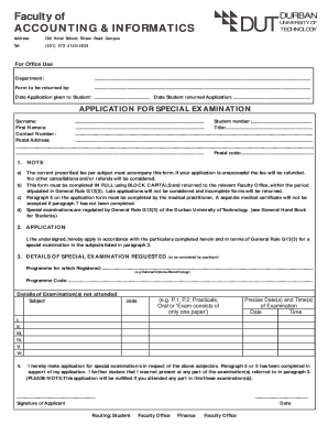 Special Exam Dut  Form