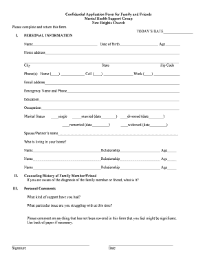 Friend Group Application  Form