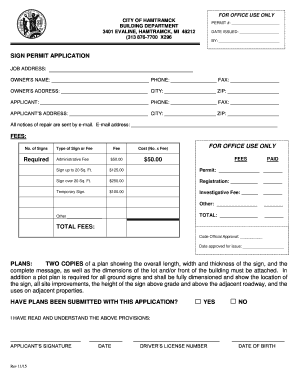 Michigan Permit Building  Form