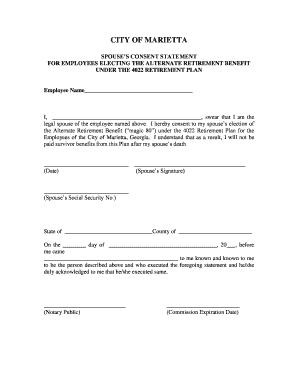 Spousal Consent Form Sample