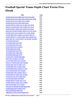 Special Teams Depth Chart Template  Form