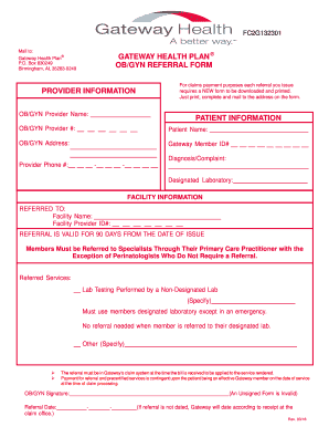  Gateway Referral Form Printable 2016-2024