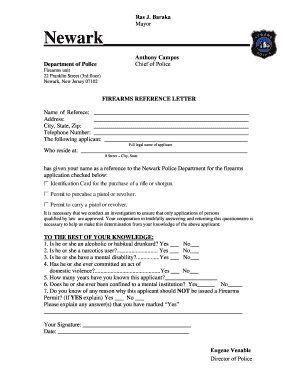 Firearm Reference Letter  Form