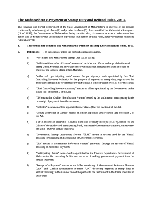 The Maharashtra E Payment of Stamp Duty and Refund Rules PDF  Form