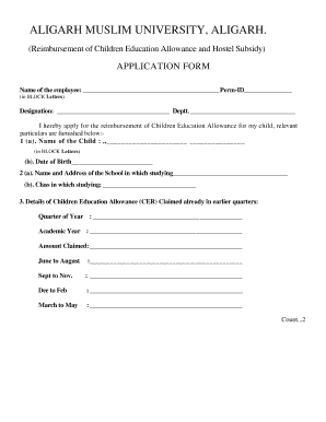 Hostel Subsidy Form PDF
