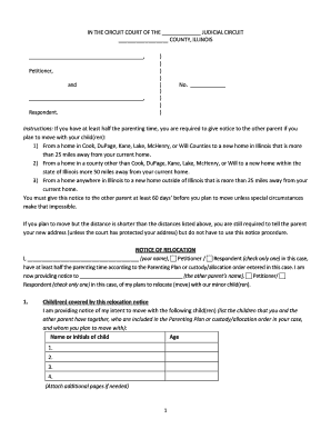 Illinois Notice Relocation  Form