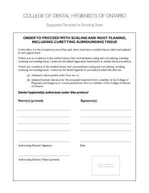 Get and Sign Standing Order Cdho  Form