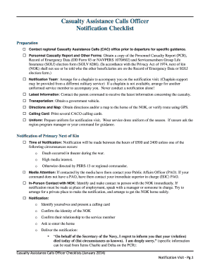 Navy Caco Checklist  Form