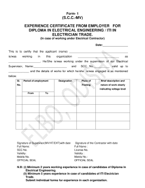 Electrical S C C Apljcation Fotmat  Form