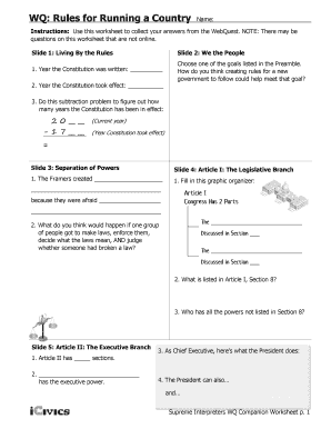 Rules for Running a Country Answer Key  Form