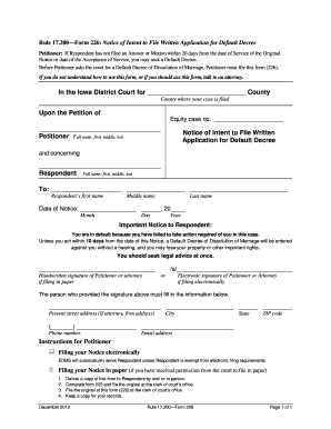 Iowa Notice Intent Form