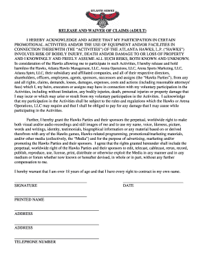 Hawks Adult Waiver  Form