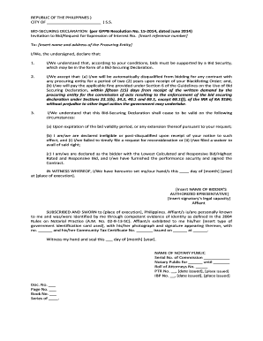 Bid Securing  Form