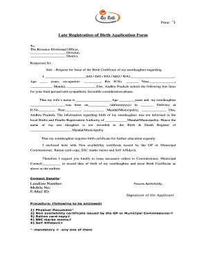 How to Fill Late Registration of Birth Application Form