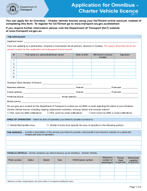 Omnibus Licence  Form