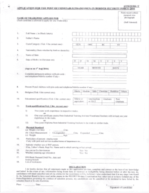Bsf Application  Form