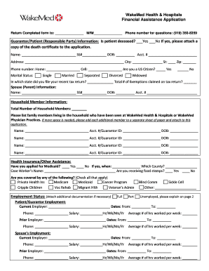 Wakemed Charity Care  Form