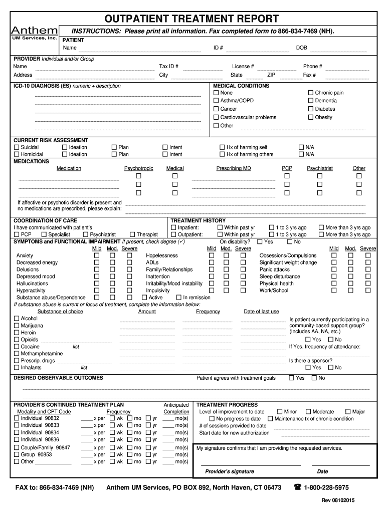  Outpatient Form 2015-2024