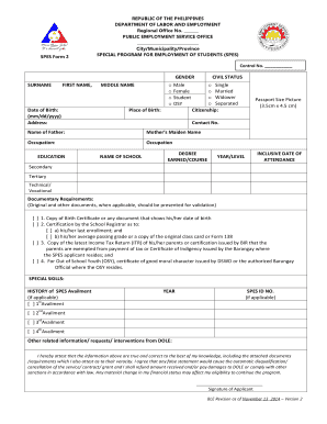  Spes Form 2014-2024