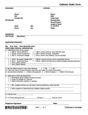 Catheter Order Form