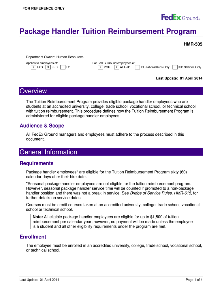 Fedex Tuition Reimbursement  Form