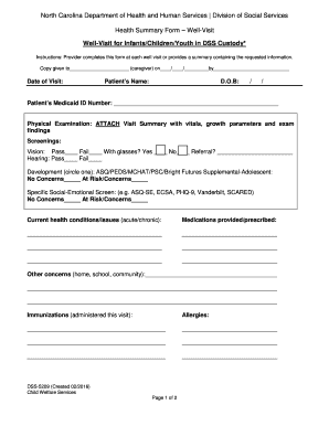 Health Summary Form