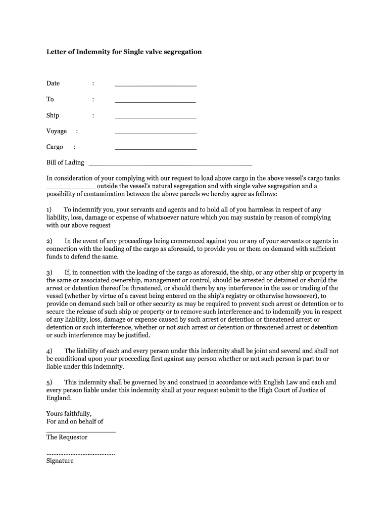 LOI Single Valve Segregation1 Handytankers Com  Form