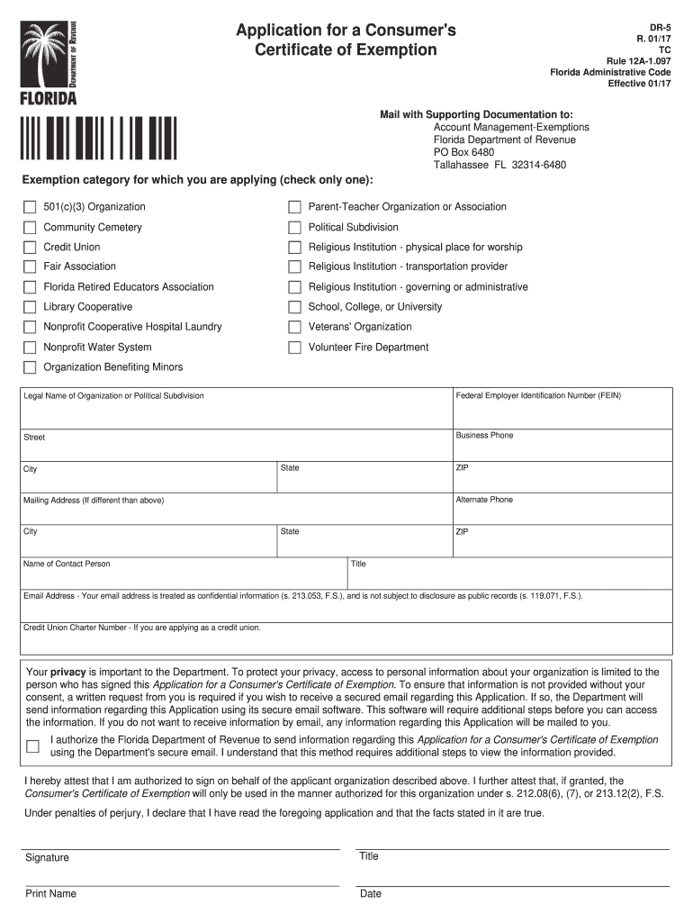  Exempt Florida  Form 2016