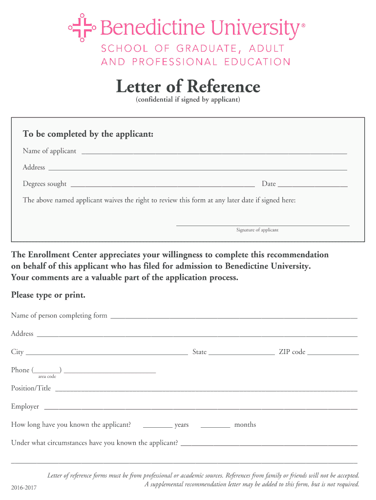  Letter Reference Form 2016-2024