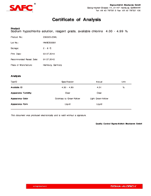 Certificate of Analysis Sigmaaldrich Com  Form