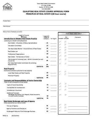 Texas Real Estate Principles 1  Form