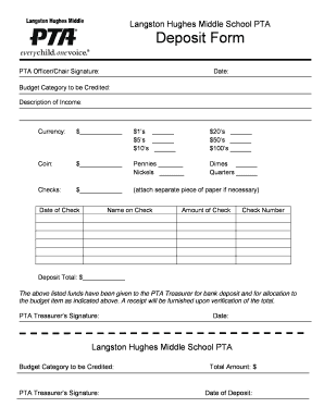 Pta Treasurer Forms