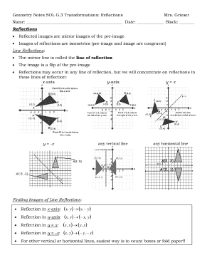 Lesson on Transformations Reflection