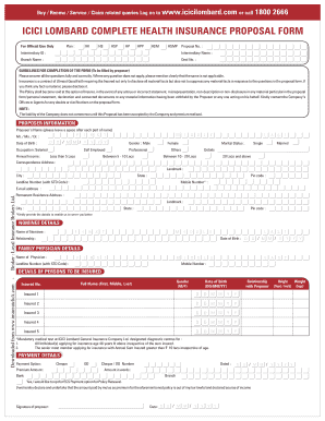 Icici Lombard Proposal Form Download