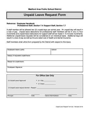 Unpaid Leave Form