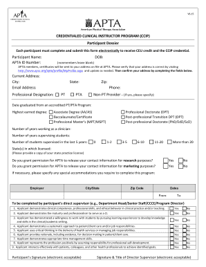 CCIP Participant Dossier Form DOCX Unlv
