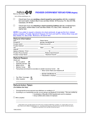  PROVIDER OVERPAYMENT REFUND FORM Draft 17Dec08 4 DOC 2013