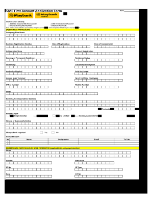 Maybank Sme First Account  Form