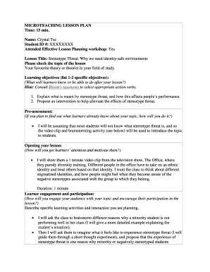 Micro Lesson Plan PDF  Form