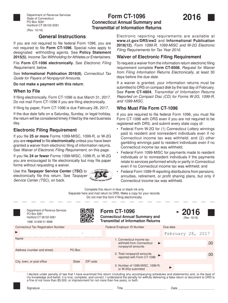  Ct 1096  Form 2016